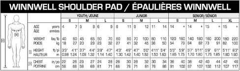 وسادات كتف Winnwell Ice Hockey - سلسلة AMP500 - معدات حماية للاعبي الهوكي - معدات للشباب والصغار والكبار in Kuwait