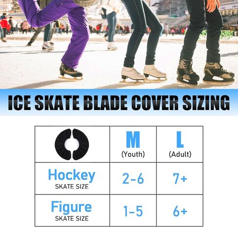 TOBWOLF 4PCS Ice Skate Blade Covers, Black Terry Cloth Ice Skate Blade Covers Skate Soakers, Absorbent Skate Blade Protector for Hockey Skates, Figure Skates and Ice Skates in Saudi Arabia