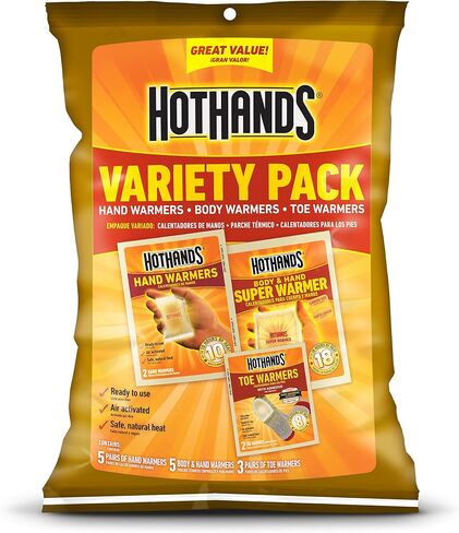HotHands Toe, Hand, & Body Warmer Variety Pack - Long Lasting Safe Natural Odorless Air Activated Warmers in Saudi Arabia