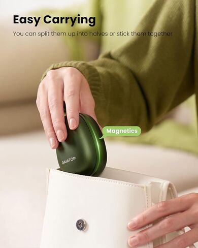 Gaiatop Rechargeable Hand Warmers 2 Pack, Magnetic, Avocado | Cute Gifts, 3 Heat Levels, Electric Pocket Heater, Reusable Design, Stocking Stuffers for Women, Men, Outdoor, Camping, Golf in Kuwait