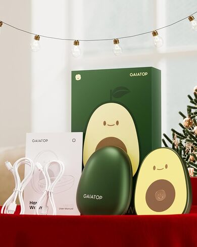 Gaiatop Rechargeable Hand Warmers 2 Pack, Magnetic, Avocado | Cute Gifts, 3 Heat Levels, Electric Pocket Heater, Reusable Design, Stocking Stuffers for Women, Men, Outdoor, Camping, Golf in Kuwait