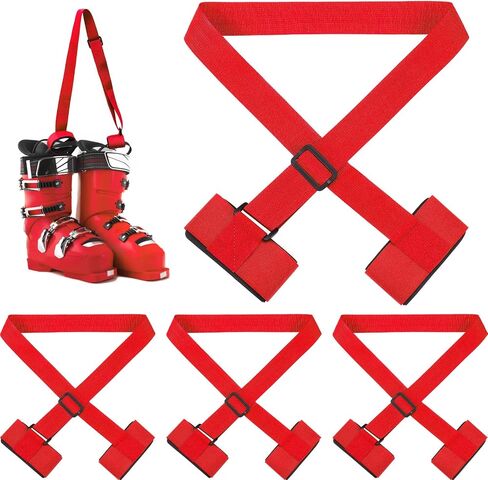 Blulu 4 Pack Ski Carrier Straps Adjustable Shoulder with Cushioned Fastener Tape Strap Loop Strong for Adults Kids in Kuwait