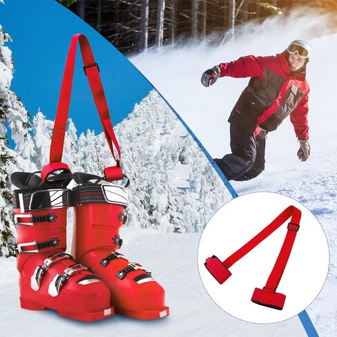 Blulu 4 Pack Ski Carrier Straps Adjustable Shoulder with Cushioned Fastener Tape Strap Loop Strong for Adults Kids in Kuwait