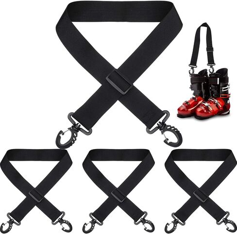 Skylety 4 Pcs Ski Boot Carrier Straps Adjustable Snowboard Strap Shoulder Sling Leash Ice Skates Winter Sport Accessories in Saudi Arabia
