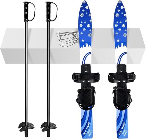 زلاجات وأعمدة الثلج للمبتدئين من أودولاند مع أربطة، وألواح تزلج منخفضة المقاومة لعمر 4 سنوات فما دون، ومعدات تزلج خفيفة الوزن وقوية وآمنة للأطفال in Kuwait