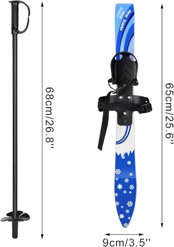 زلاجات وأعمدة الثلج للمبتدئين من أودولاند مع أربطة، وألواح تزلج منخفضة المقاومة لعمر 4 سنوات فما دون، ومعدات تزلج خفيفة الوزن وقوية وآمنة للأطفال in Kuwait