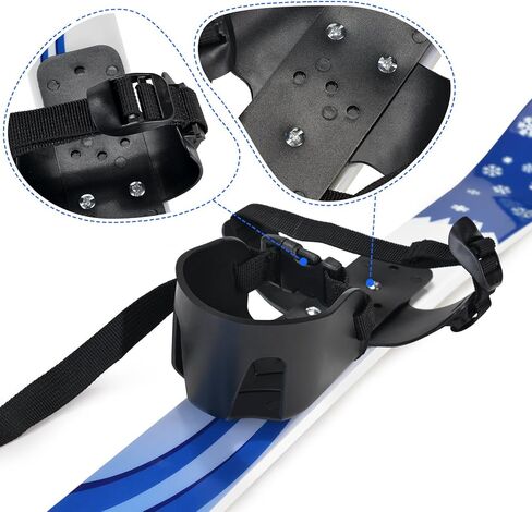 زلاجات وأعمدة الثلج للمبتدئين من أودولاند مع أربطة، وألواح تزلج منخفضة المقاومة لعمر 4 سنوات فما دون، ومعدات تزلج خفيفة الوزن وقوية وآمنة للأطفال in Kuwait