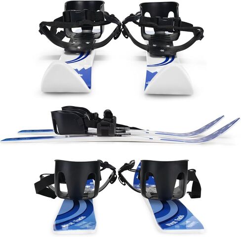 زلاجات وأعمدة الثلج للمبتدئين من أودولاند مع أربطة، وألواح تزلج منخفضة المقاومة لعمر 4 سنوات فما دون، ومعدات تزلج خفيفة الوزن وقوية وآمنة للأطفال in Kuwait