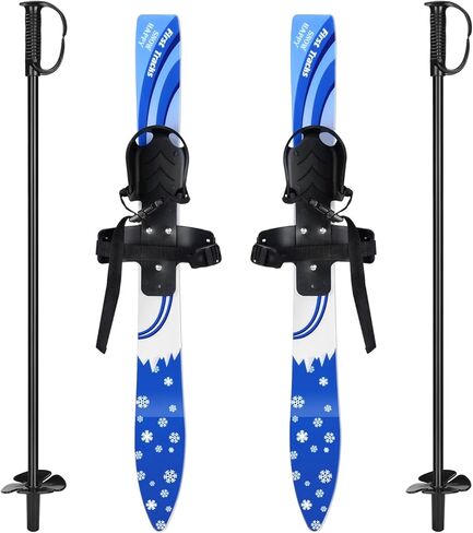 زلاجات وأعمدة الثلج للمبتدئين من أودولاند مع أربطة، وألواح تزلج منخفضة المقاومة لعمر 4 سنوات فما دون، ومعدات تزلج خفيفة الوزن وقوية وآمنة للأطفال in Kuwait