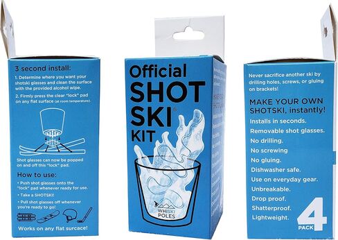 SHOTSKI Official Kit - Instantly Turn Your Everyday Gear into a Shot ski! Removable, shatterproof Shot Glasses, installs in Seconds, no Tools Required! Apres Ski Gift (6 Pack) in Saudi Arabia