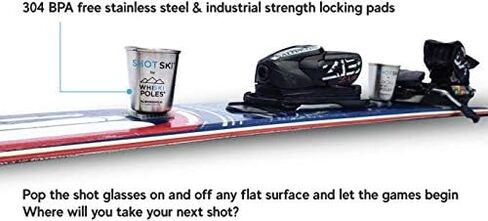 SHOTSKI Official Kit - Instantly Turn Your Everyday Gear into a Shot ski! Removable, shatterproof Shot Glasses, installs in Seconds, no Tools Required! Apres Ski Gift (6 Pack) in Saudi Arabia
