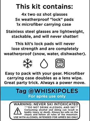 SHOTSKI Official Kit - Instantly Turn Your Everyday Gear into a Shot ski! Removable, shatterproof Shot Glasses, installs in Seconds, no Tools Required! Apres Ski Gift (6 Pack) in Saudi Arabia