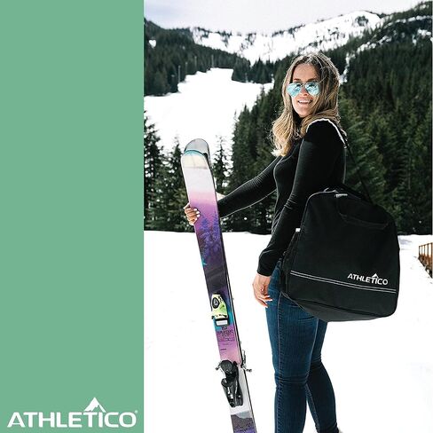 مجموعة حقيبة التزلج Athletico وحقيبة أحذية التزلج - حقائب التزلج للسفر الجوي - حقائب التزلج على الجليد غير المبطنة تناسب الزلاجات حتى 200 سم - للرجال والنساء والبالغين والأطفال in Kuwait