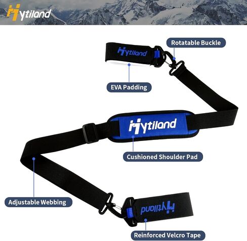 Hytiland Ski & Pole Carrier Straps, Adjustable Ski Shoulder Strap with EVA Holder Protect from Scratches, Downhill Skiing Gear Ski Accessories for Men and Women in Kuwait