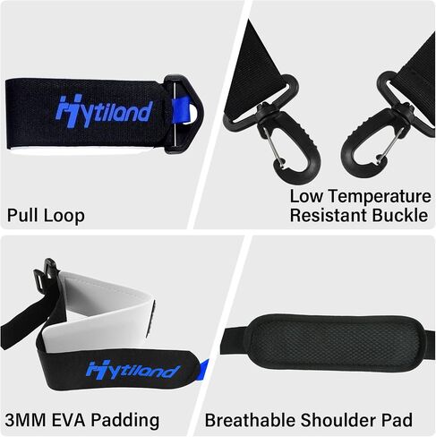 Hytiland Ski & Pole Carrier Straps, Adjustable Ski Shoulder Strap with EVA Holder Protect from Scratches, Downhill Skiing Gear Ski Accessories for Men and Women in Kuwait