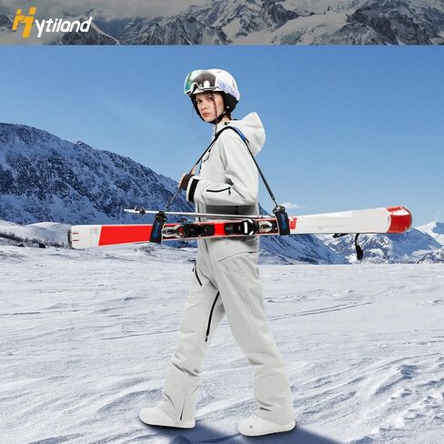 Hytiland Ski & Pole Carrier Straps, Adjustable Ski Shoulder Strap with EVA Holder Protect from Scratches, Downhill Skiing Gear Ski Accessories for Men and Women in Kuwait