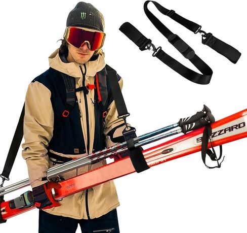 حزام تزلج وحامل عمود، احزمة حمل تزلج مبطنة قابلة للتعديل، اكسسوارات التزلج على المنحدرات للبالغين والمراهقين للتزلج على الجليد والانشطة الخارجية في الشتاء in Kuwait