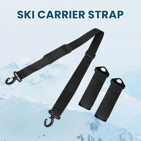 حزام تزلج وحامل عمود، احزمة حمل تزلج مبطنة قابلة للتعديل، اكسسوارات التزلج على المنحدرات للبالغين والمراهقين للتزلج على الجليد والانشطة الخارجية في الشتاء in Kuwait