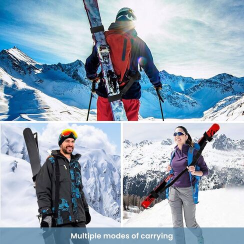 حزام تزلج وحامل عمود، احزمة حمل تزلج مبطنة قابلة للتعديل، اكسسوارات التزلج على المنحدرات للبالغين والمراهقين للتزلج على الجليد والانشطة الخارجية في الشتاء in Kuwait