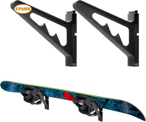 Poskad Snowboard Wall Mount Display Rack,Adjustable Storage Layers Space Saving Design,Home and Garage SKi Board Storage. in Kuwait