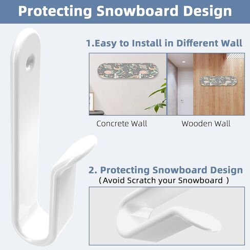 Horizontal Snowboard Wall Mount Clips Snowboard Rack Wall Mount Snowboard Mount Storage Snowboard Wall Mount for Room in Kuwait