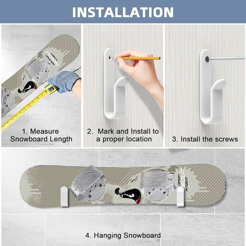 Horizontal Snowboard Wall Mount Clips Snowboard Rack Wall Mount Snowboard Mount Storage Snowboard Wall Mount for Room in Kuwait