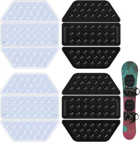 Kathfly 4 Pcs Snowboard Stomp Pads 3D Black and Clear Anti Slip Stomp Pad Mat for Men and Women Outdoor Sports to Enhance Snowboarding Skills in Saudi Arabia