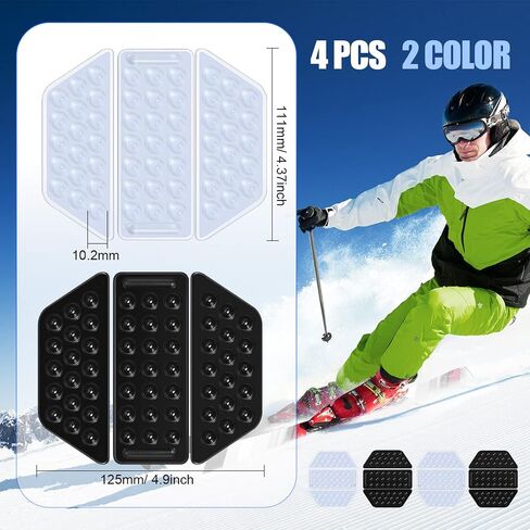 Kathfly 4 Pcs Snowboard Stomp Pads 3D Black and Clear Anti Slip Stomp Pad Mat for Men and Women Outdoor Sports to Enhance Snowboarding Skills in Saudi Arabia
