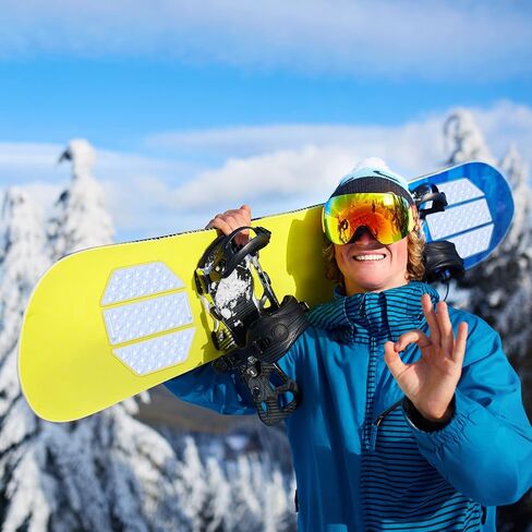 Kathfly 4 Pcs Snowboard Stomp Pads 3D Black and Clear Anti Slip Stomp Pad Mat for Men and Women Outdoor Sports to Enhance Snowboarding Skills in Saudi Arabia