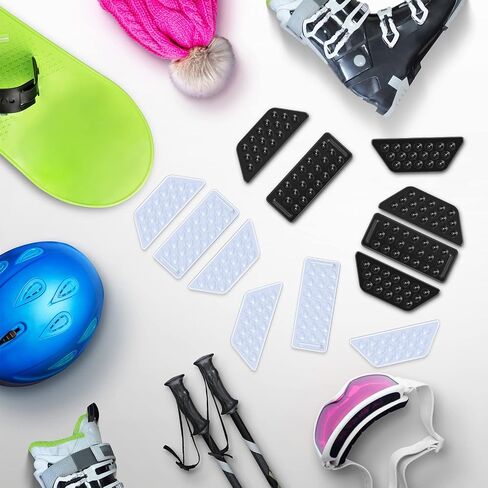 Kathfly 4 Pcs Snowboard Stomp Pads 3D Black and Clear Anti Slip Stomp Pad Mat for Men and Women Outdoor Sports to Enhance Snowboarding Skills in Saudi Arabia