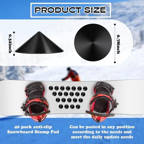 Hotop 40 Pieces Snowboard Stomp Pad Self Adhesive Rubber Clear Ski Snowboard Stomp Pad Provides Extra Grip for Snowboarding for Men Women in Saudi Arabia