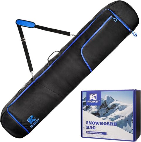 Froskey 12mm Padded Snowboard Bag for Air Travel, Fits 158cm Snowboard/Skis, Waterproof Snowboard Travel Bags for Flying in Saudi Arabia