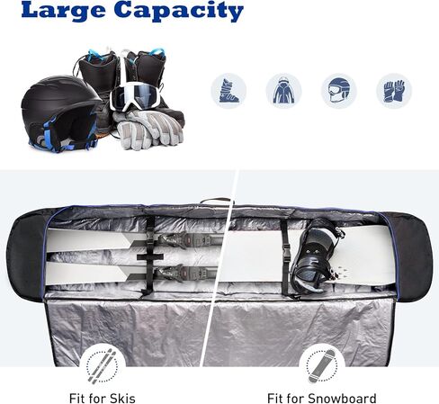 Froskey 12mm Padded Snowboard Bag for Air Travel, Fits 158cm Snowboard/Skis, Waterproof Snowboard Travel Bags for Flying in Saudi Arabia