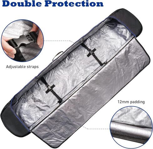 Froskey 12mm Padded Snowboard Bag for Air Travel, Fits 158cm Snowboard/Skis, Waterproof Snowboard Travel Bags for Flying in Saudi Arabia