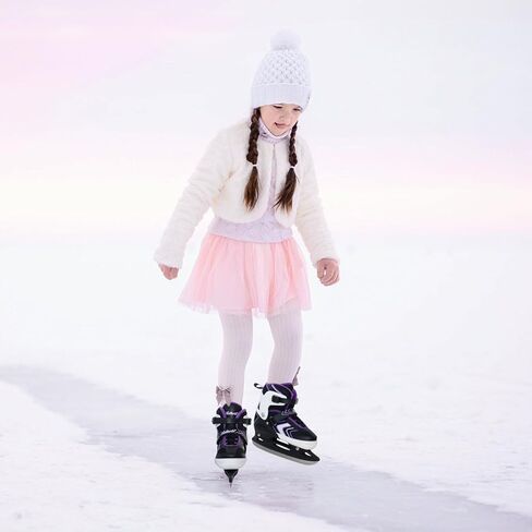 Nattork Kids Ice Skates، زلاجات هوكي الجليد للبنين والبنات، 4 مقاسات قابلة للتعديل معززة لدعم الكاحل زلاجات ثلجية حشوة ناعمة، هدية عيد ميلاد للأطفال in Kuwait