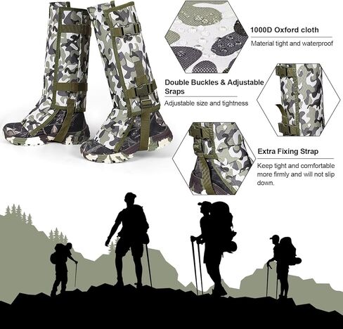 جراميق الثعبان للصيد شقوق الثعبان المقاومة للماء، واقيات الثعبان لحماية عضات الثعبان من أجل الجزء السفلي من الساقين، جراميق الأحذية مناسب للرجال والنساء، حجم قابل للتعديل للصيد والمشي لمسافات طويلة والعمل في المزرعة in Kuwait