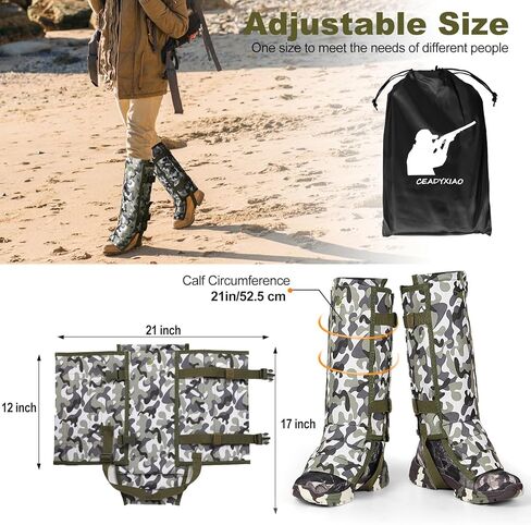 جراميق الثعبان للصيد شقوق الثعبان المقاومة للماء، واقيات الثعبان لحماية عضات الثعبان من أجل الجزء السفلي من الساقين، جراميق الأحذية مناسب للرجال والنساء، حجم قابل للتعديل للصيد والمشي لمسافات طويلة والعمل في المزرعة in Kuwait