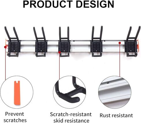 Homeon Wheels Aluminum Ski Storage Rack Holds 6 Pairs of Skis Ski Rack for Garage Wall Padded Hooks Ski Rack Wall Max 300 lbs. in Kuwait