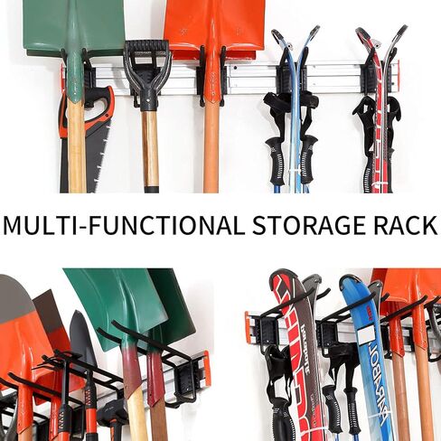 Homeon Wheels Aluminum Ski Storage Rack Holds 6 Pairs of Skis Ski Rack for Garage Wall Padded Hooks Ski Rack Wall Max 300 lbs. in Kuwait