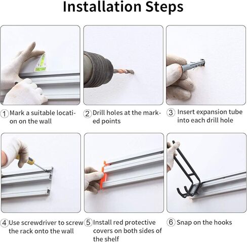Homeon Wheels Aluminum Ski Storage Rack Holds 6 Pairs of Skis Ski Rack for Garage Wall Padded Hooks Ski Rack Wall Max 300 lbs. in Kuwait