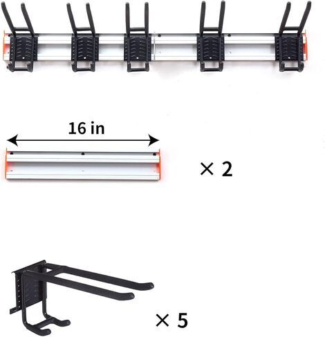 Homeon Wheels Aluminum Ski Storage Rack Holds 6 Pairs of Skis Ski Rack for Garage Wall Padded Hooks Ski Rack Wall Max 300 lbs. in Kuwait