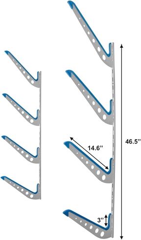 رف تخزين جداري للتزلج على الماء قابل للتعديل من StoreYourBoard، يحمل 4 مجموعات من الزلاجات، منظم مرآب المنزل in Kuwait