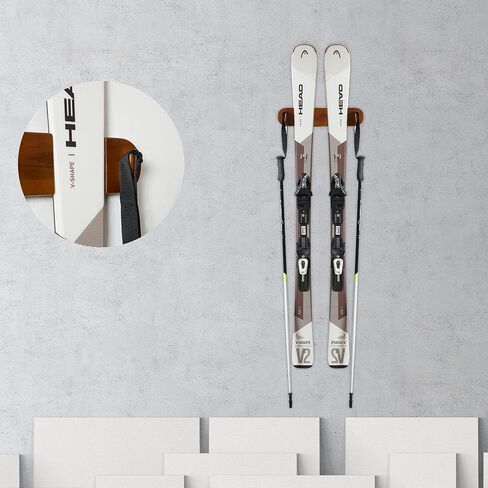 رف تخزين التزلج على الجليد، حامل مزلاجات المنزل والمرآب الخشبي، رف تخزين الحائط على الجليد in Kuwait