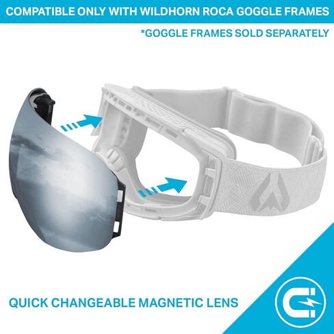 نظارات WildHorn Outfitters Roca Ski Goggles الإضافية/البديلة بدون إطار - للكبار والصغار in Kuwait