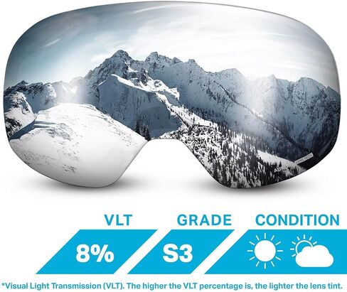 نظارات WildHorn Outfitters Roca Ski Goggles الإضافية/البديلة بدون إطار - للكبار والصغار in Kuwait