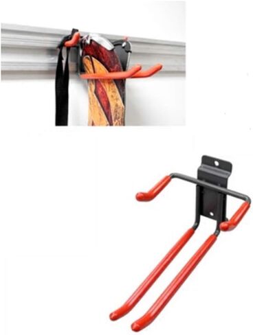 مكي رف منظم للزلاجات والاعمدة يثبت على الحائط باطار معدني شديد التحمل وخطافات مبطنة، رف تزلج افقي يثبت على الحائط في المرآب للتخزين في الاماكن المغلقة والمفتوحة، خطافات حائط in Kuwait