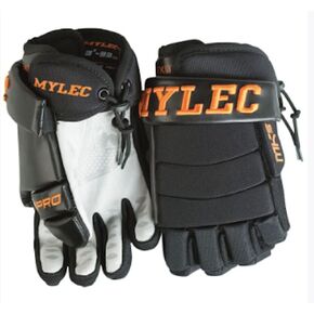 MyLec MK5 Hockey Gloves, Hook Closure for Perfect Fit, 3-Roll Design, Nylon Hockey Stuff with Tough Leather Palm, Lightweight, Durable & Breathable Lacrosse Gloves, Protected with EVA Foam