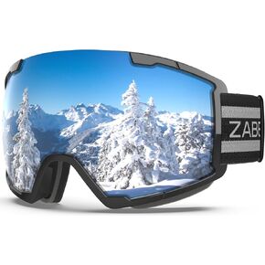 ZABERT Ski Snow Goggles for Men Women Youth, Over Glasses OTG Anti-fog 100% UV Protection Stylish Ultra HD Comfy in Kuwait