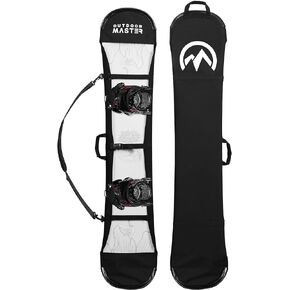 OutdoorMaster Snowboard Sleeve Soft Cover Case with Rubber Bumpers, Detachable Padded Shoulder Strap