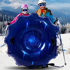 أنبوب ثلج STUDESK، زلاجة ثلجية كبيرة قابلة للنفخ مقاس 57 بوصة للبالغين، زلاجات ثلج سميكة شديدة التحمل مع مقابض، متعة التزلج في الهواء الطلق في الشتاء للبنين والبنات والأنشطة العائلية in Kuwait